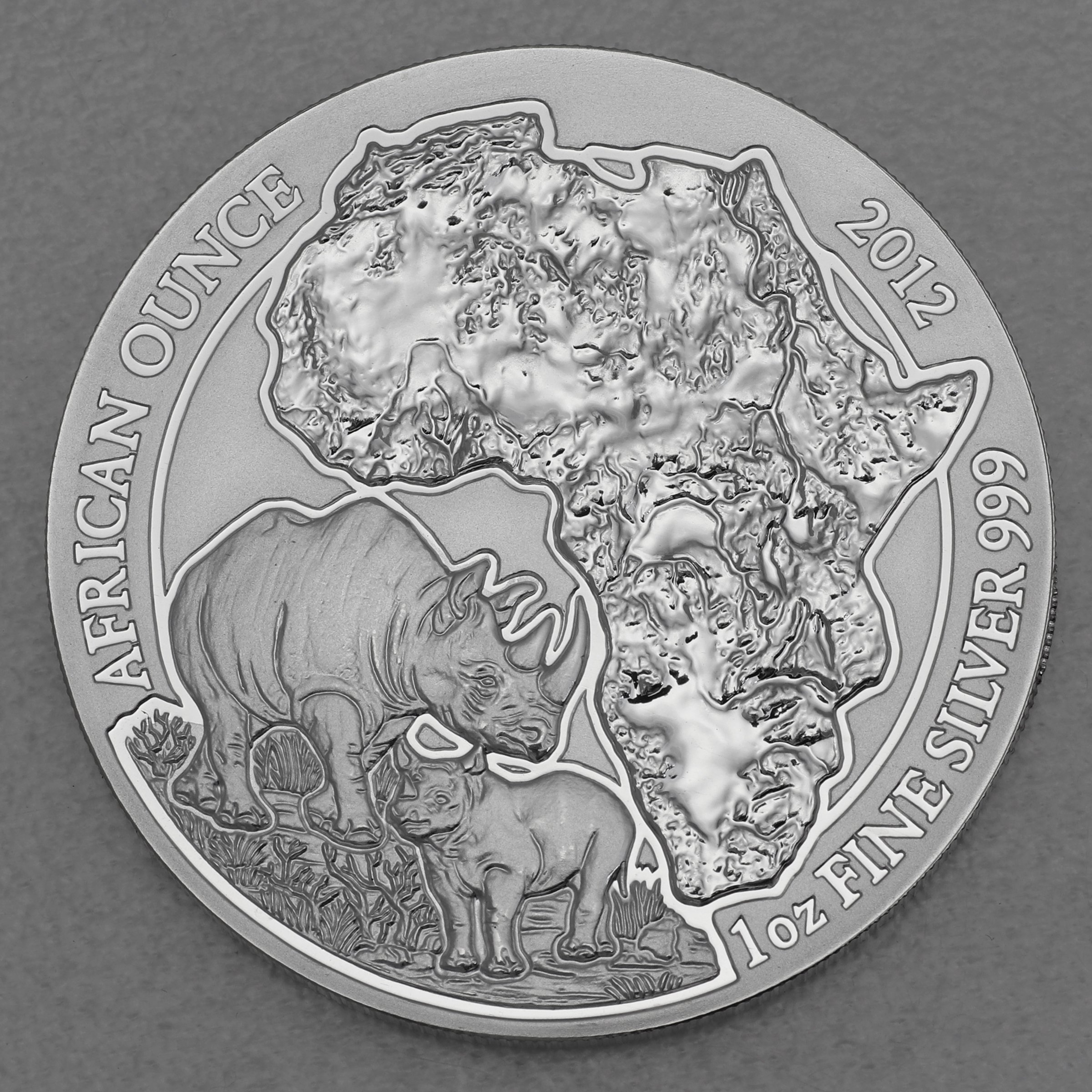 Silbermünze 1oz "Nashorn" 2012 African Ounce (Ruanda) - Hauptansicht