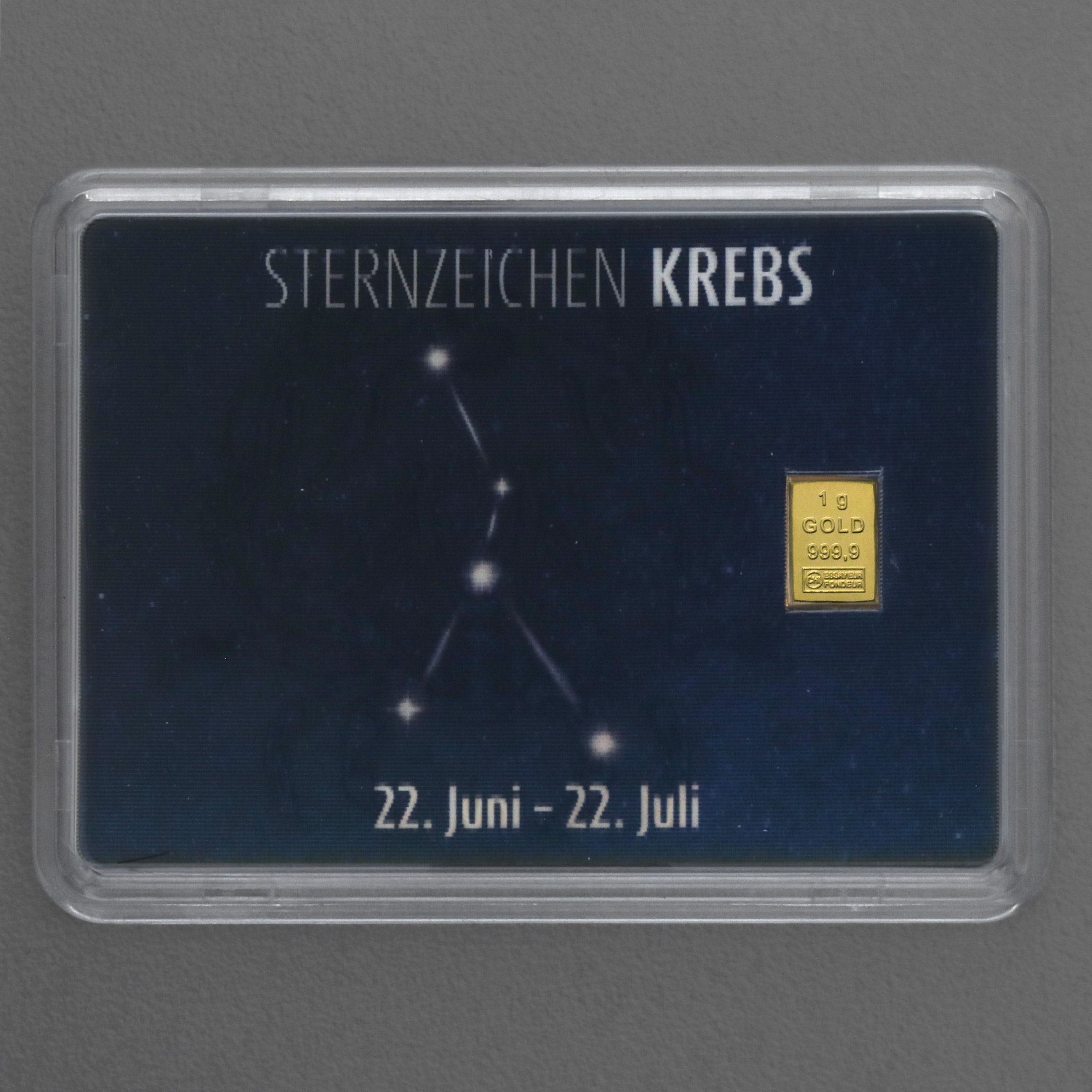 Goldbarren 1g "Sternzeichen: Krebs" (Flip) - Detailansicht 2