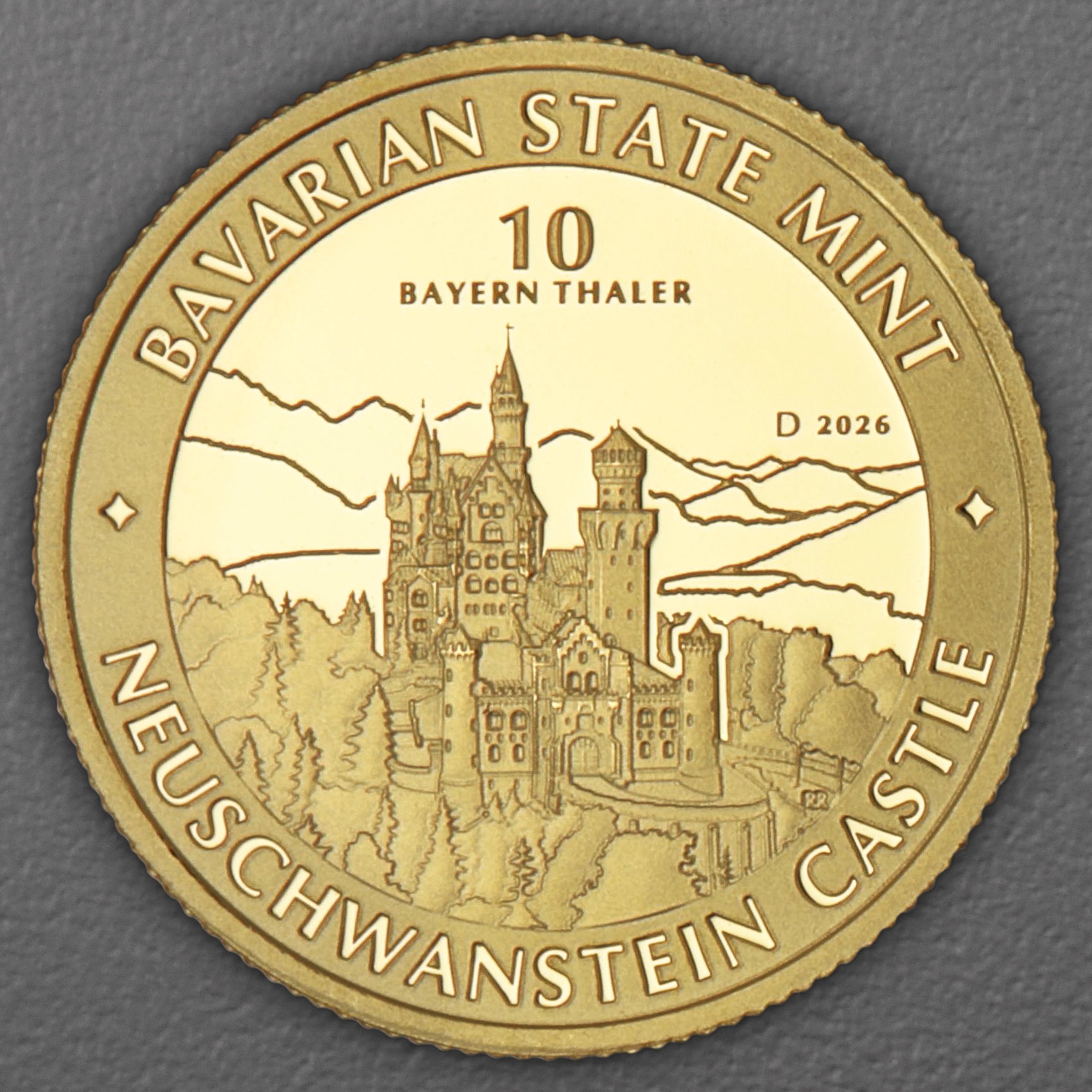 Gold 1/10oz "Schloss Neuschwanstein" 2026 Bayern Thaler (Deutschland) - Hauptansicht