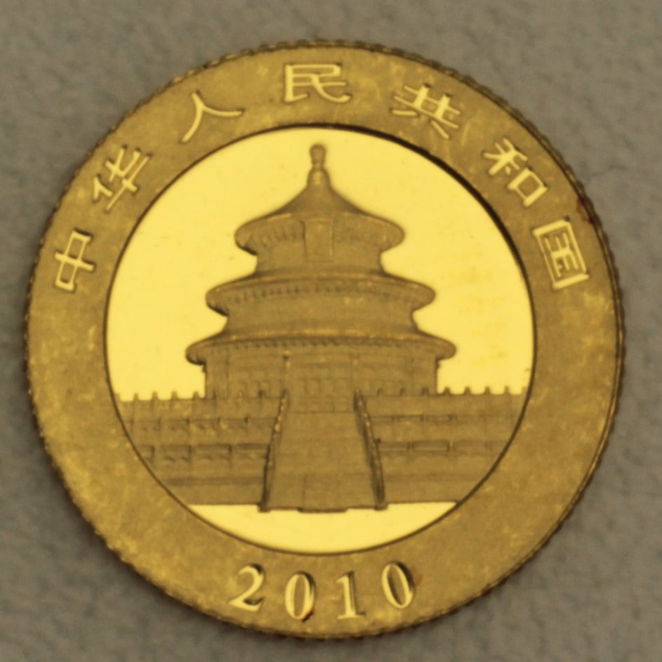 Goldmünze 1/20oz "Panda" 2010 (China) - Detailansicht 1