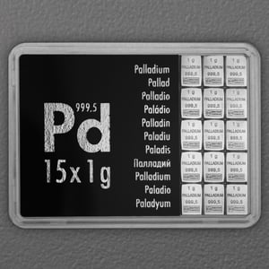 Palladiumtafel 15 x 1g "Pd International" (Motivbox) - Hauptansicht