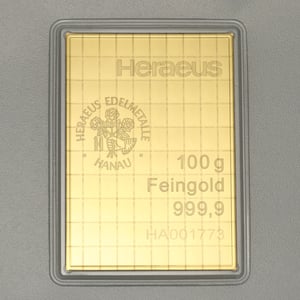 Goldtafel "100x 1g Resale" (diverse Hersteller) - Hauptansicht