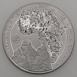 Platinmünze 1oz "Berggorilla" 2023 Jubiläumsausgabe African Ounce diff. (Ruanda) - Hauptansicht
