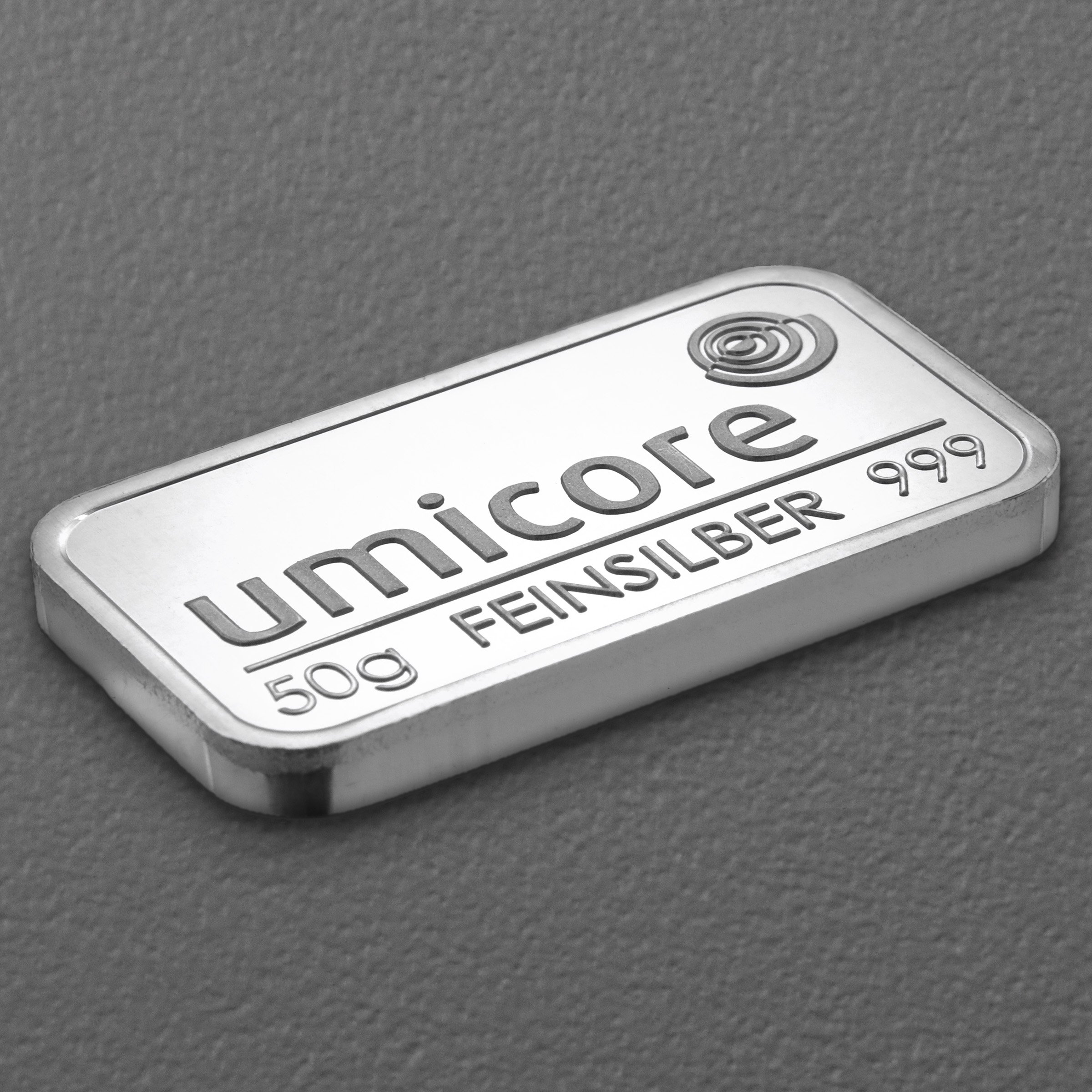 Silberbarren 50g UMICORE geprägt - Detailansicht 2