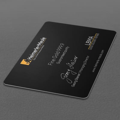 Goldbarren 1/200oz HEIMERLE + MEULE "Secain Card" geprägt - Miniaturansicht 4
