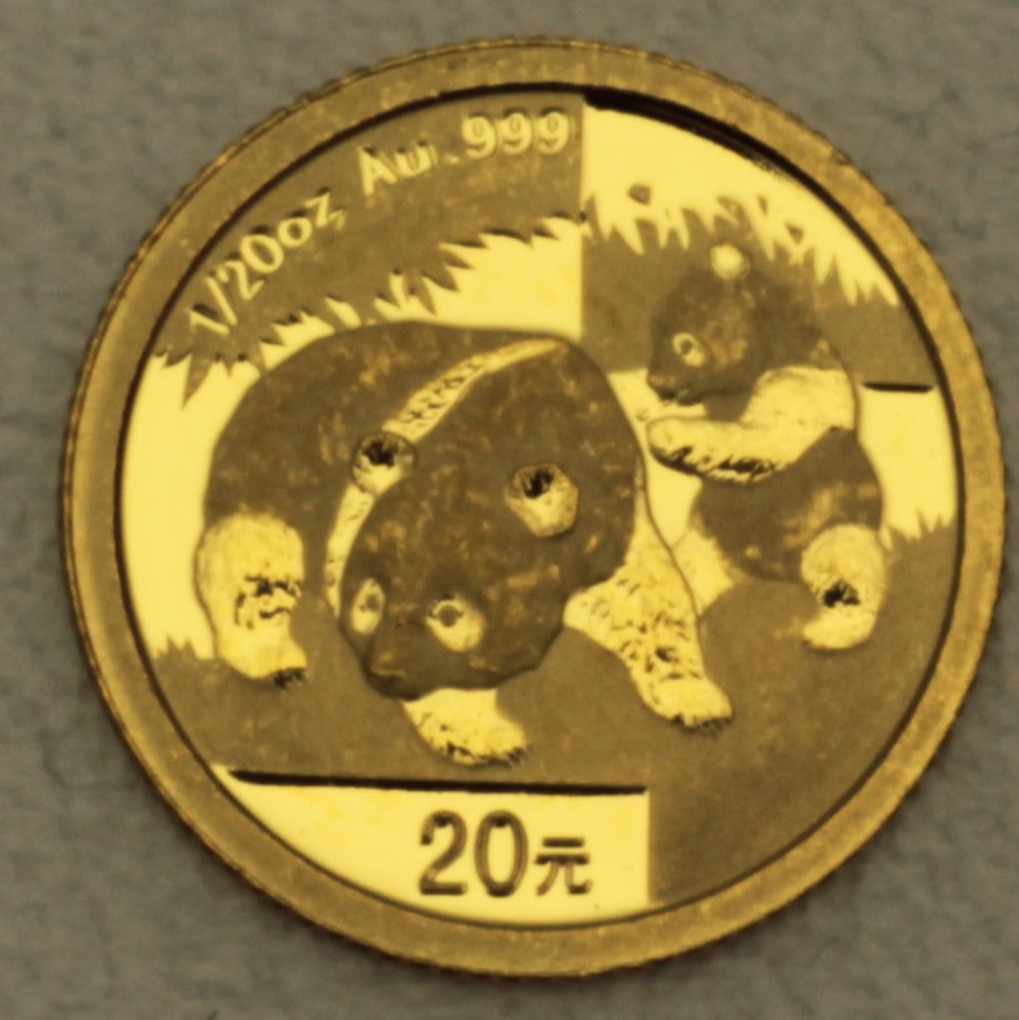 Goldmünze 1/20oz "Panda" 2008 (China) - Hauptansicht