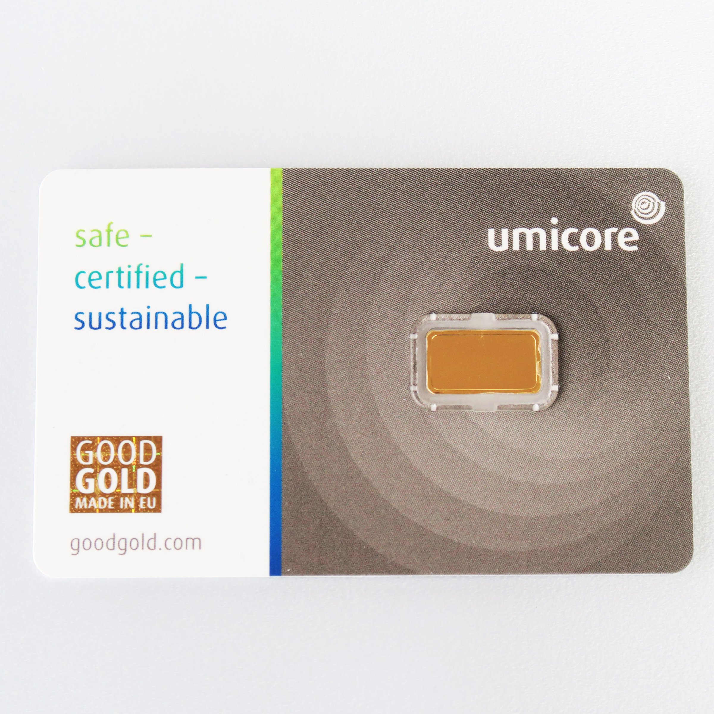 Goldbarren 1g UMICORE/Blister m. Zertifikat - Detailansicht 1