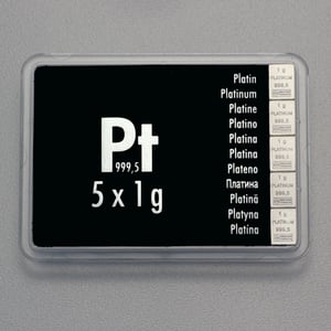 Platintafel (5x 1g Feinplatin) "CombiBar" - Hauptansicht