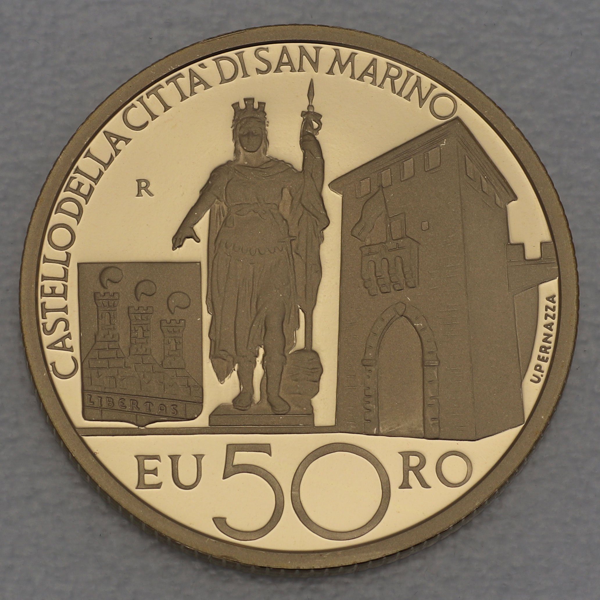 Goldmünze 50 Euro "Castello della Citta" 2011 (PP) Architektonische Elemente (San Marino) - Hauptansicht