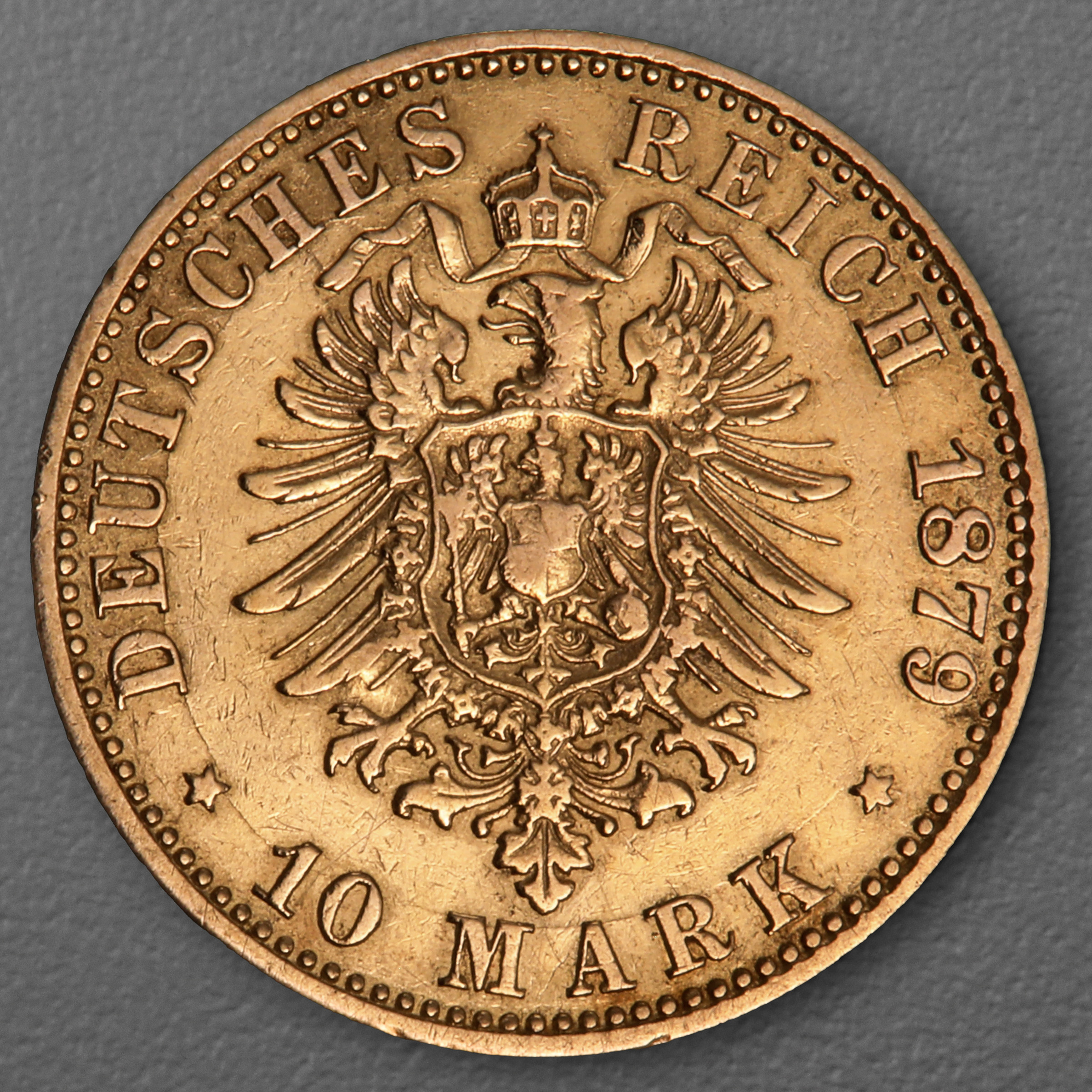 Goldmünze 10 Mark "Stadtwappen Hamburg" 1879-J J.209 (Hamburg) - Detailansicht 1