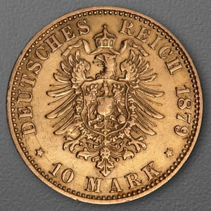 Goldmünze 10 Mark "Stadtwappen Hamburg" 1879-J J.209 (Hamburg) - Miniaturansicht 2