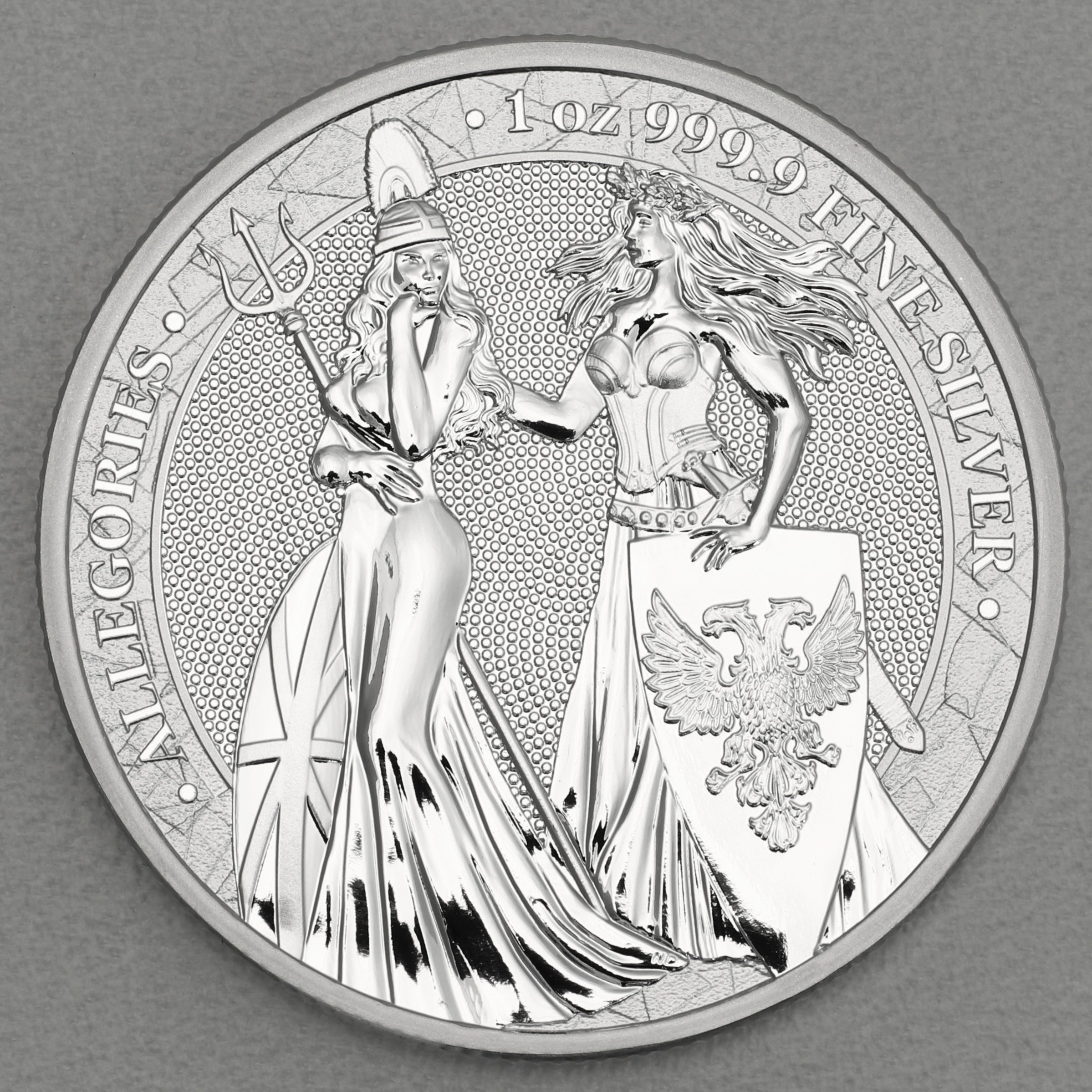 Silbermedaille 1oz "Britannia & Germania" 2019 Allegories (Polen) - Hauptansicht