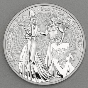 Silbermedaille 1oz "Britannia & Germania" 2019 Allegories (Polen) - Hauptansicht