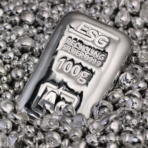 Silberbarren 100g ESG gegossen Recyclingsilber - Miniaturansicht 2