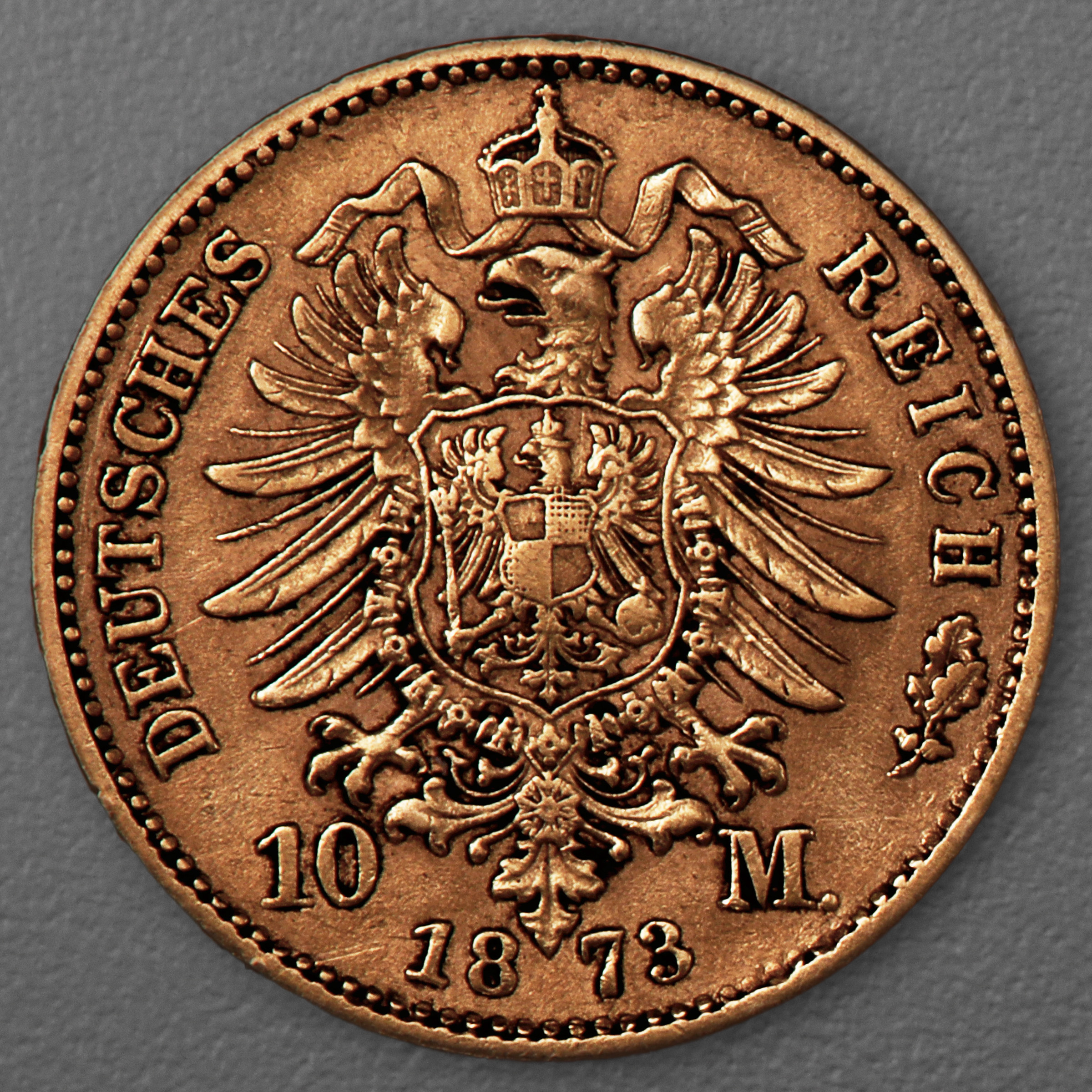 Goldmünze 10 Mark "Wilhelm I." 1873-C J.242 (Preußen) - Detailansicht 1