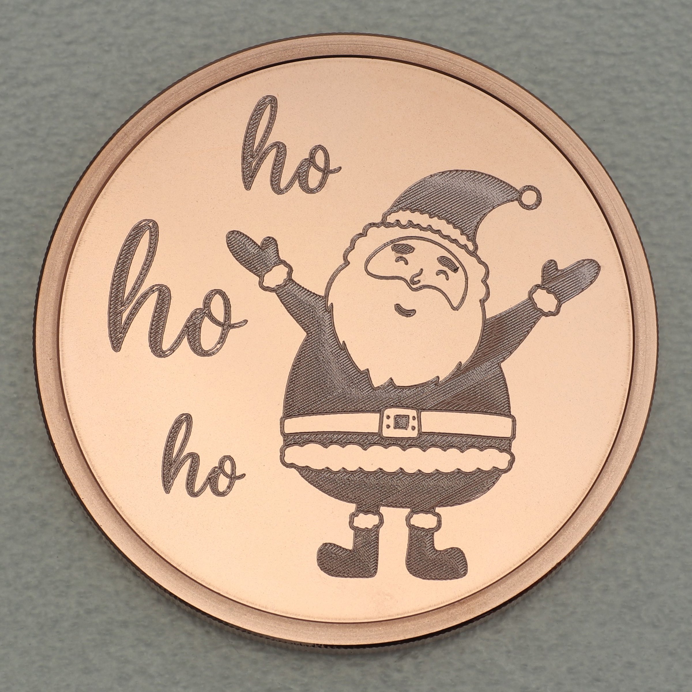 Kupfermedaille "Weihnachtsmann - Ho Ho Ho" Gravurmedaille - Hauptansicht