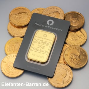 Goldbarren 50g Rand Refinery "Elefanten-Motiv" - Miniaturansicht 4