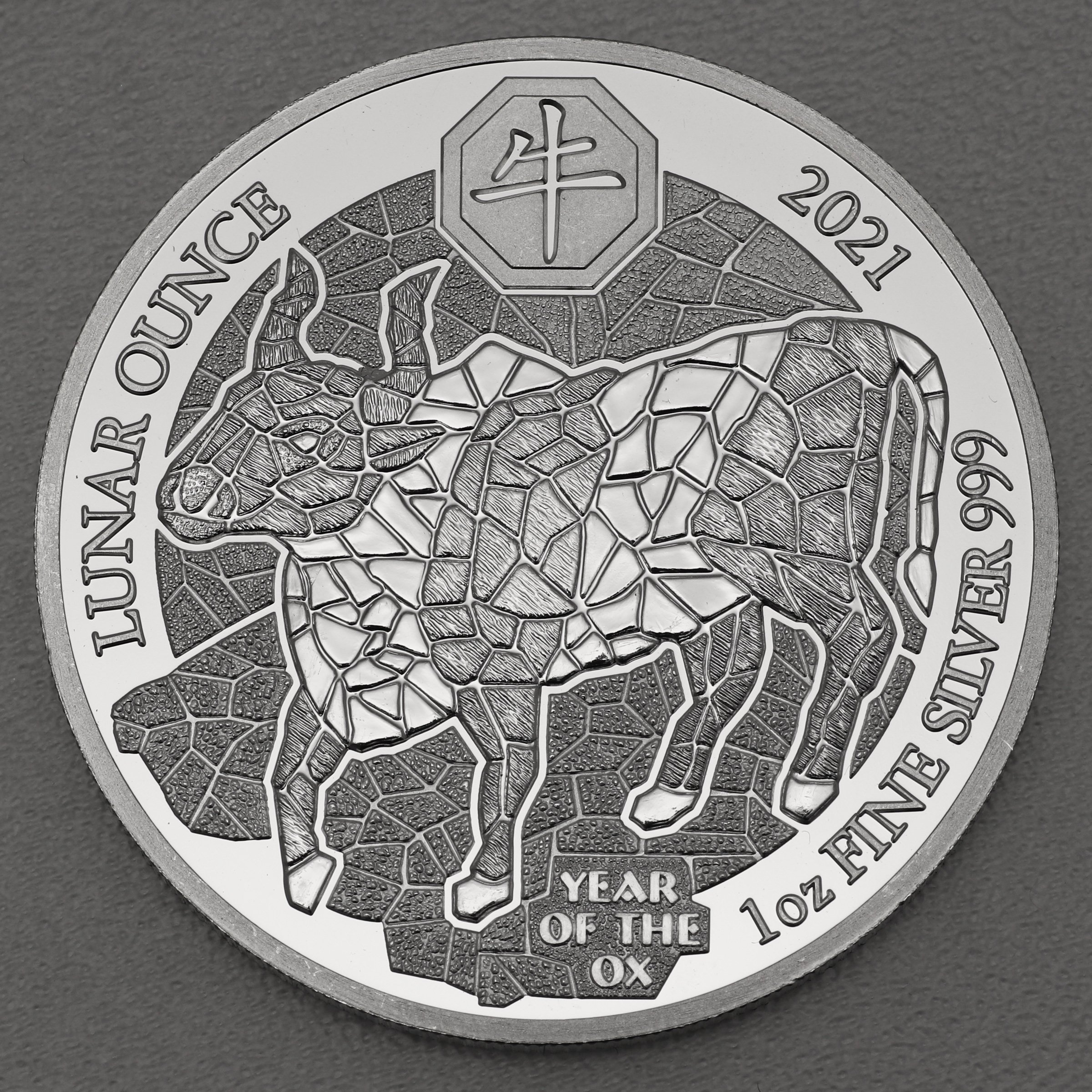 Silbermünze 1oz "Ochse" 2021 (PP) Lunar Ounce 19% (Ruanda) - Hauptansicht