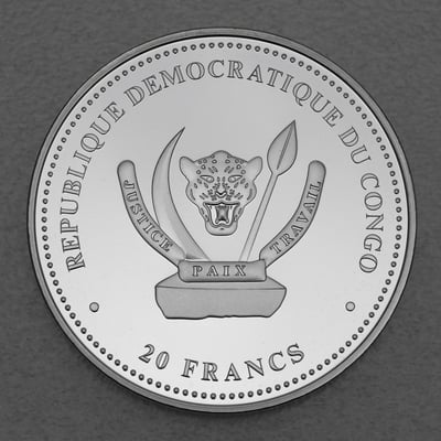 Silbermünze 1oz "Klapperschlange" 2020 Predators (Kongo) - Miniaturansicht 2