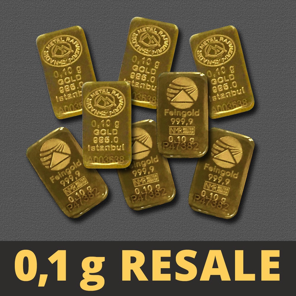 Goldbarren 0,1g "Resale" (div. Hersteller) - Hauptansicht