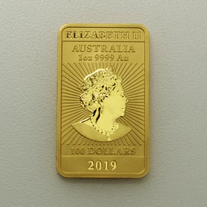 Gold Münzbarren 1oz "Rectangular Dragon" 2019 (Australien) - Miniaturansicht 1
