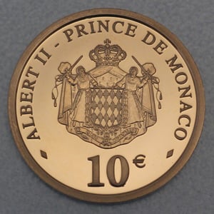 Goldmünze 10 Euro "Fürst Rainier III" 2005 (Monaco) - Miniaturansicht 2