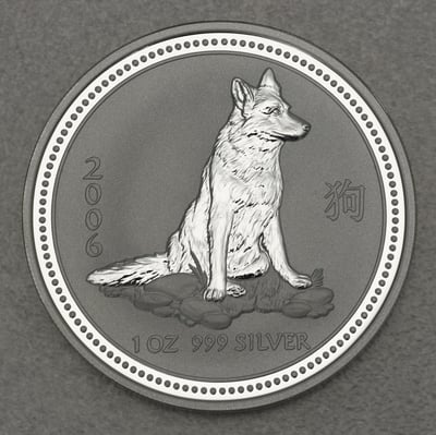 Silbermünze 1oz "Hund" 2006 Lunar I – Year of the Dog 19% (Australien) - Miniaturansicht 1