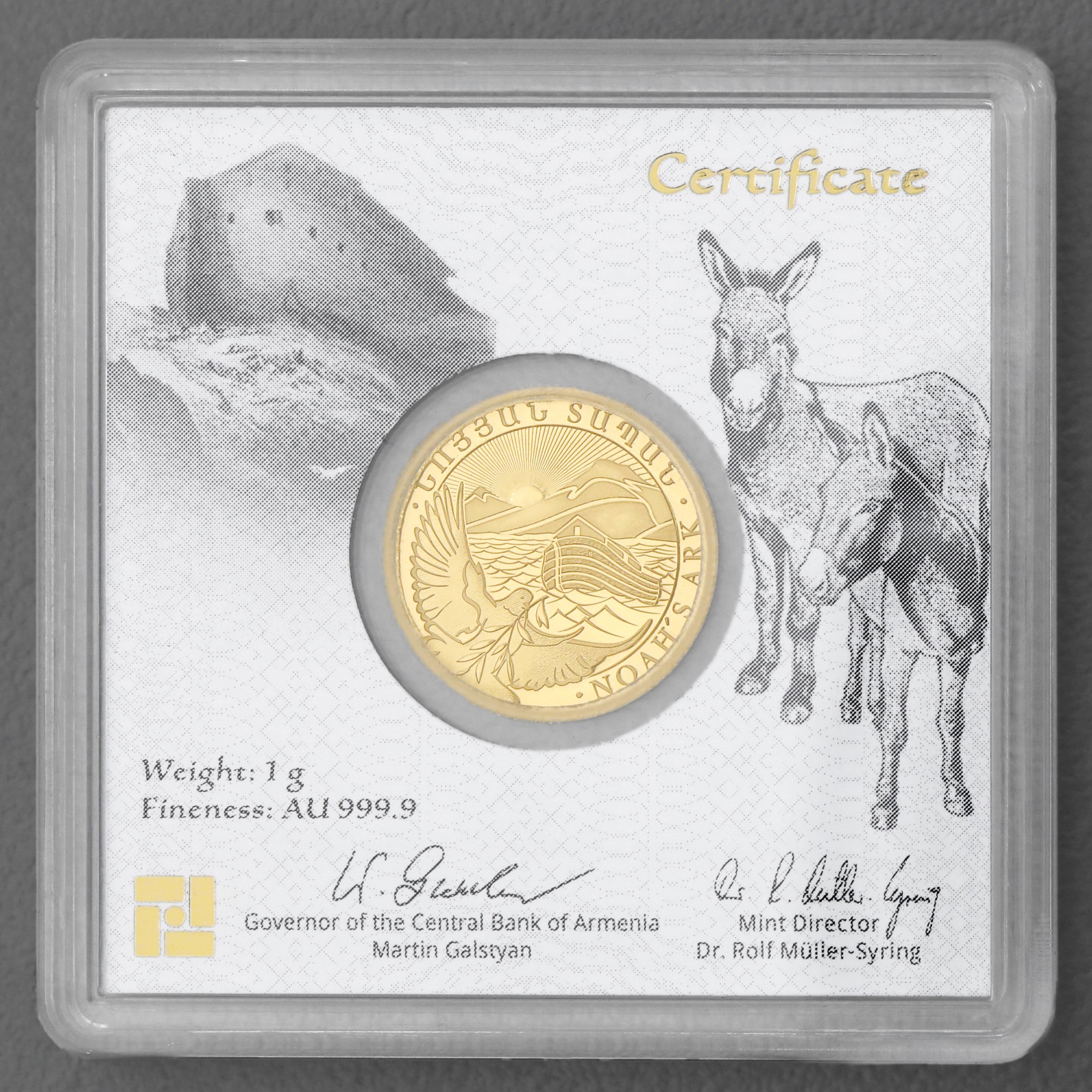 Goldmünze 1g "Arche Noah" 2023 (Armenien) - Detailansicht 2