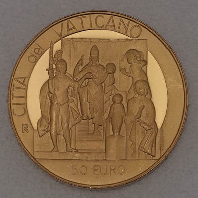 Goldmünze "50 Euro - 2004" Salomonisches Urteil (Vatikanstadt) - Miniaturansicht 1