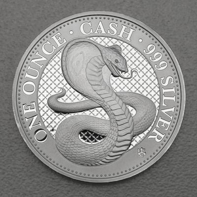Silbermünze 1oz "Kobra" 2022 Cash Coin Indian Wildlife (St. Helena) - Miniaturansicht 1
