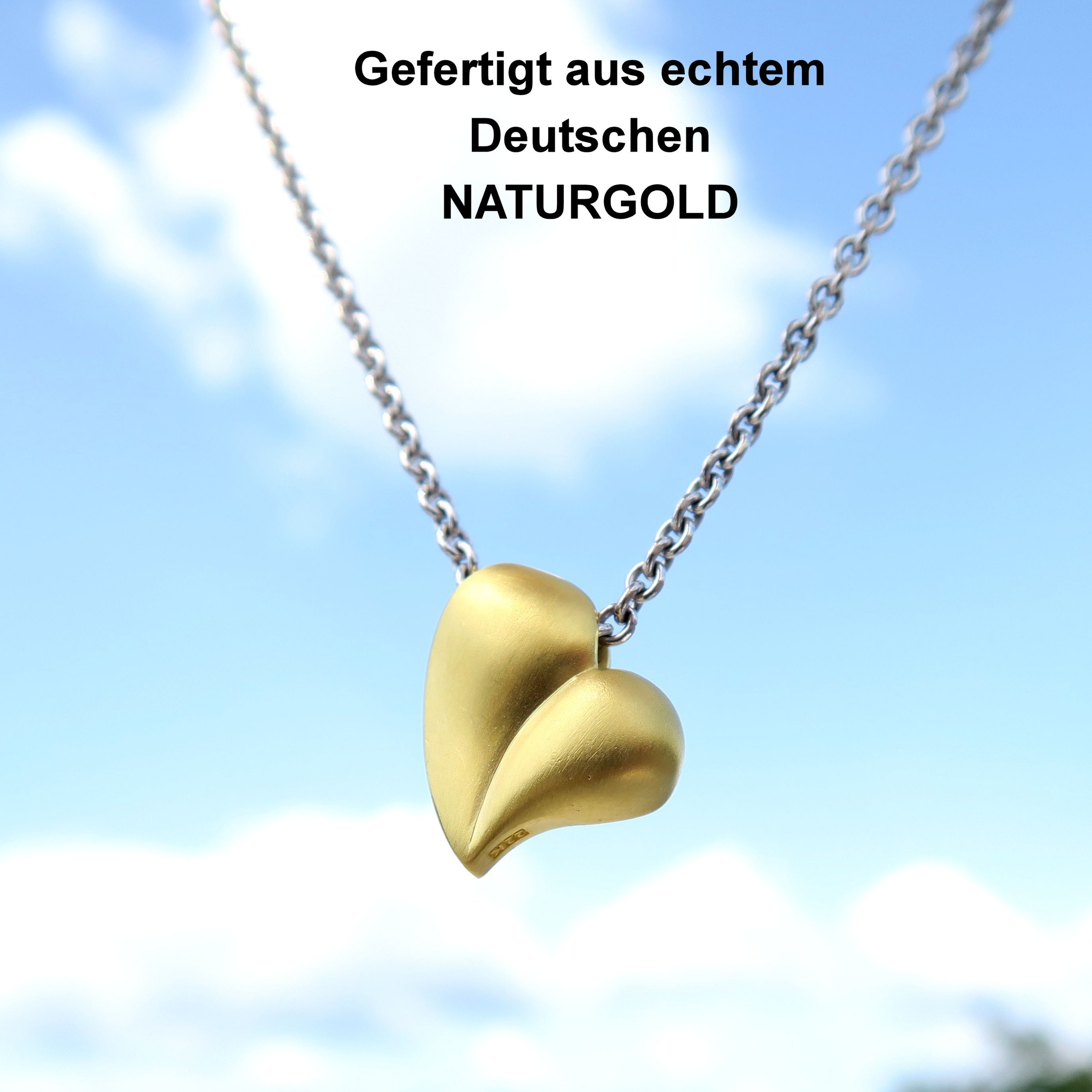 Goldanhänger "Herz aus Rheingold" (Naturgold) - Detailansicht 1