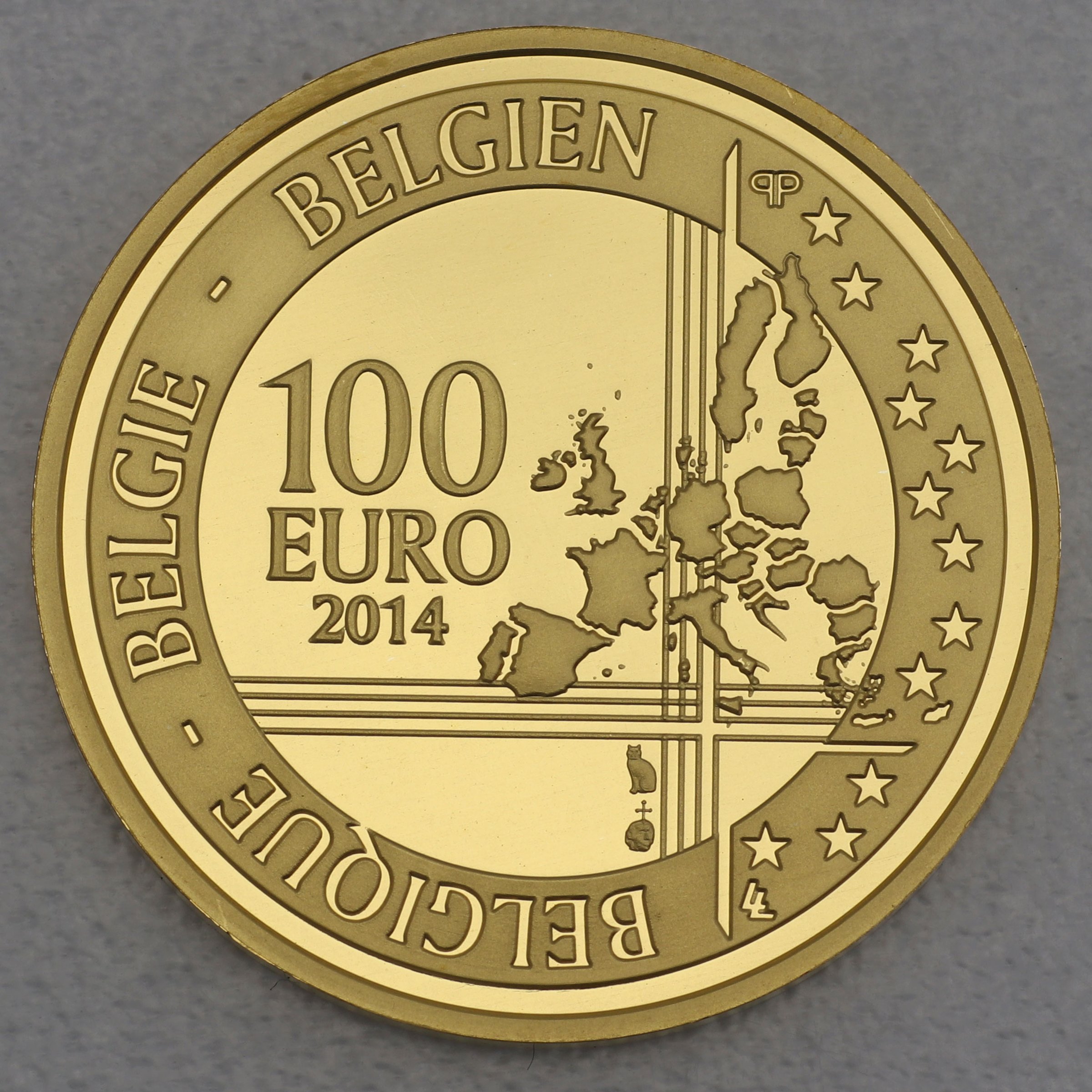 Goldmünze 100 Euro "Andreas Vesalivs" 2014 (Belgien) - Detailansicht 1