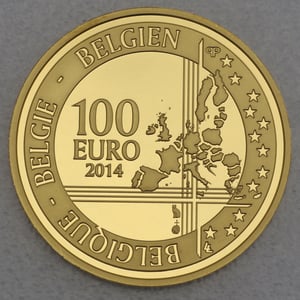 Goldmünze 100 Euro "Andreas Vesalivs" 2014 (Belgien) - Miniaturansicht 2