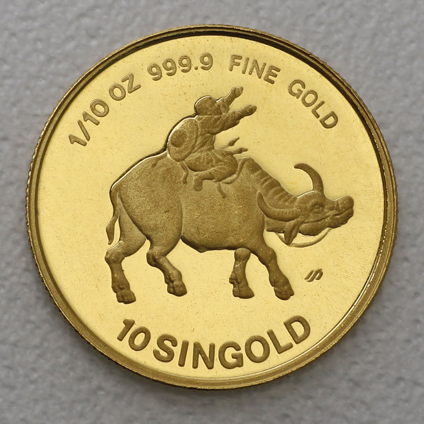 Goldmünze 1/10oz "Year of the Ox" 1985 Lunar Serie (Singapur) - Hauptansicht