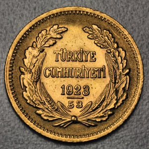 Goldmünze 100 Piaster "Atatürk/Inonu" (Türkei) - Miniaturansicht 2
