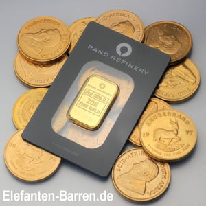 Goldbarren 20g Rand Refinery "Elefanten-Motiv" - Miniaturansicht 4