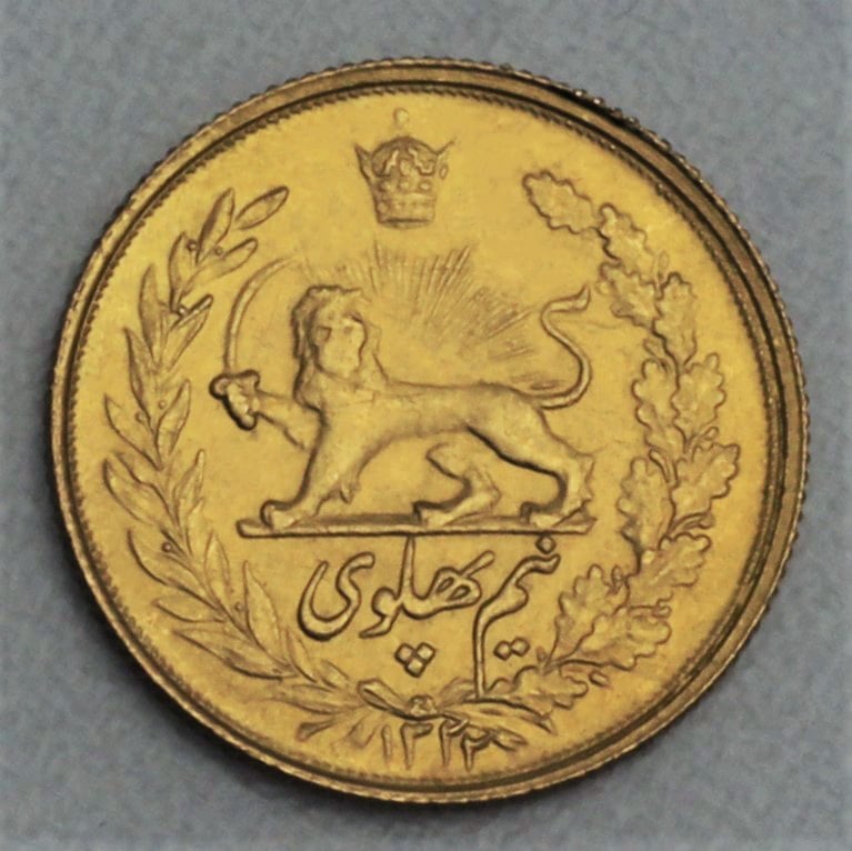 Goldmünze 1/2 Pahlavi "Löwe" (Iran) - Detailansicht 1