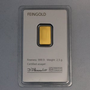 Goldbarren 2,5g DEGUSSA, im Blister - Miniaturansicht 2