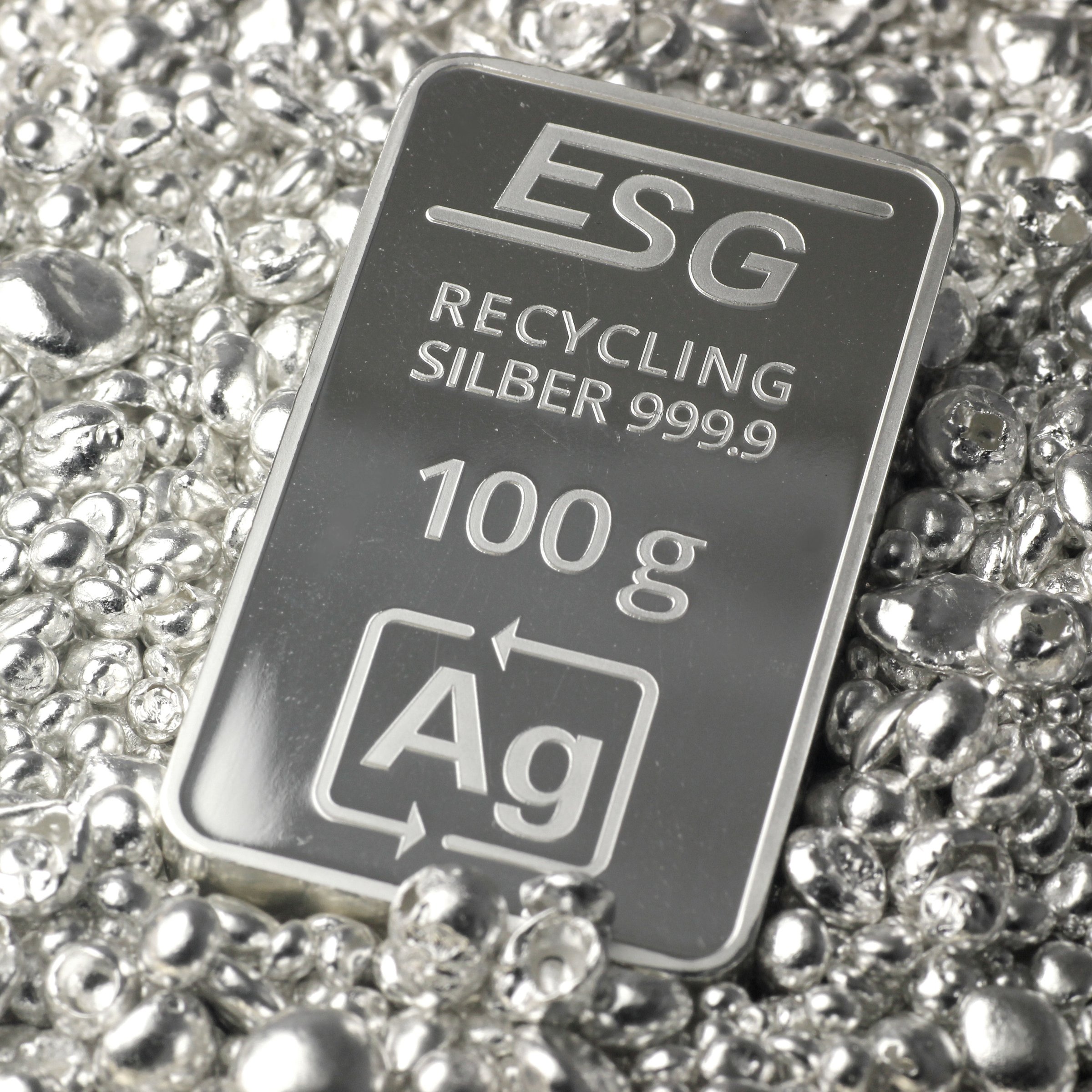 Silberbarren 100g ESG geprägt gravierbar Recyclingsilber - Detailansicht 4
