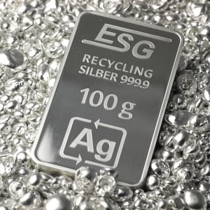 Silberbarren 100g ESG geprägt gravierbar Recyclingsilber - Miniaturansicht 5