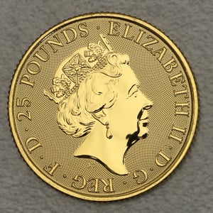 Goldmünze 1/4oz "White Greyhound of Richmond" 2021 The Queen s Beasts (Großbritannien) - Miniaturansicht 2