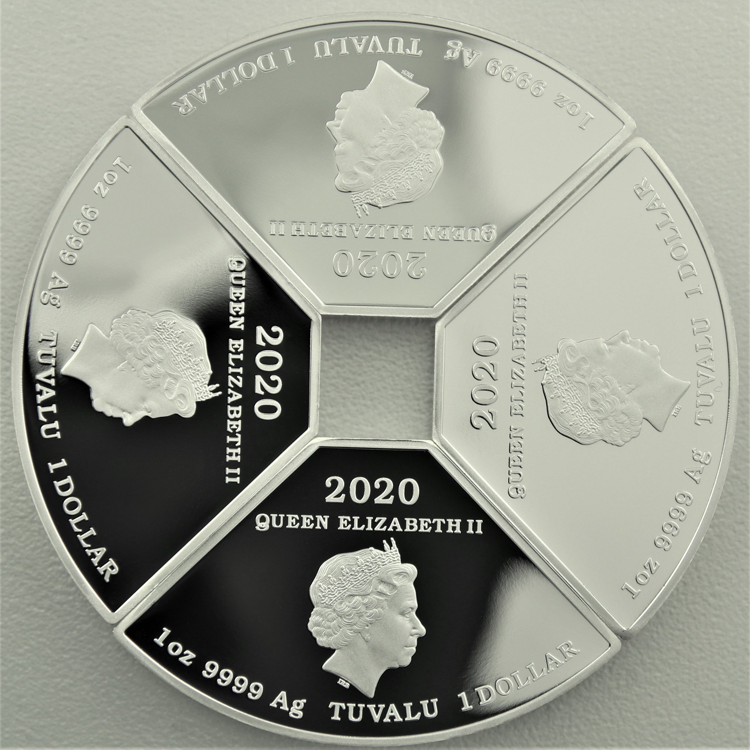 Silbermünzen 4x 1oz "Maus" 2020 (PP/koloriert) Set – 4-teilig Quadrant (Tuvalu) - Detailansicht 1