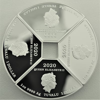 Silbermünzen 4x 1oz "Maus" 2020 (PP/koloriert) Set – 4-teilig Quadrant (Tuvalu) - Miniaturansicht 2