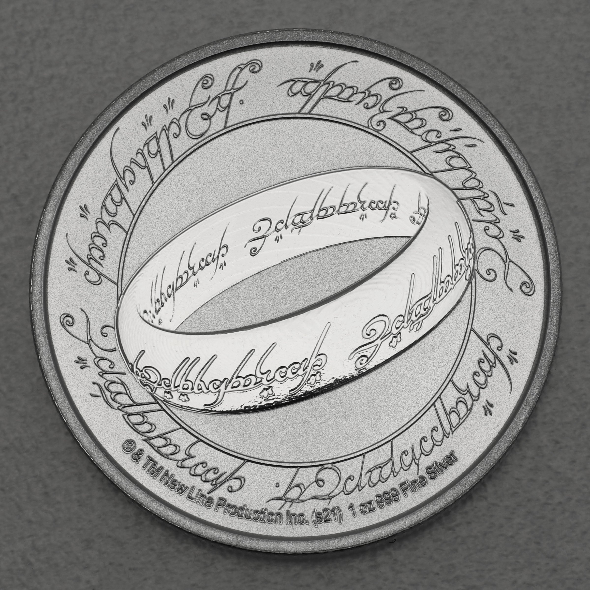 Silbermünze 1oz "Der Eine Ring" 2021 Herr der Ringe (Niue) - Hauptansicht