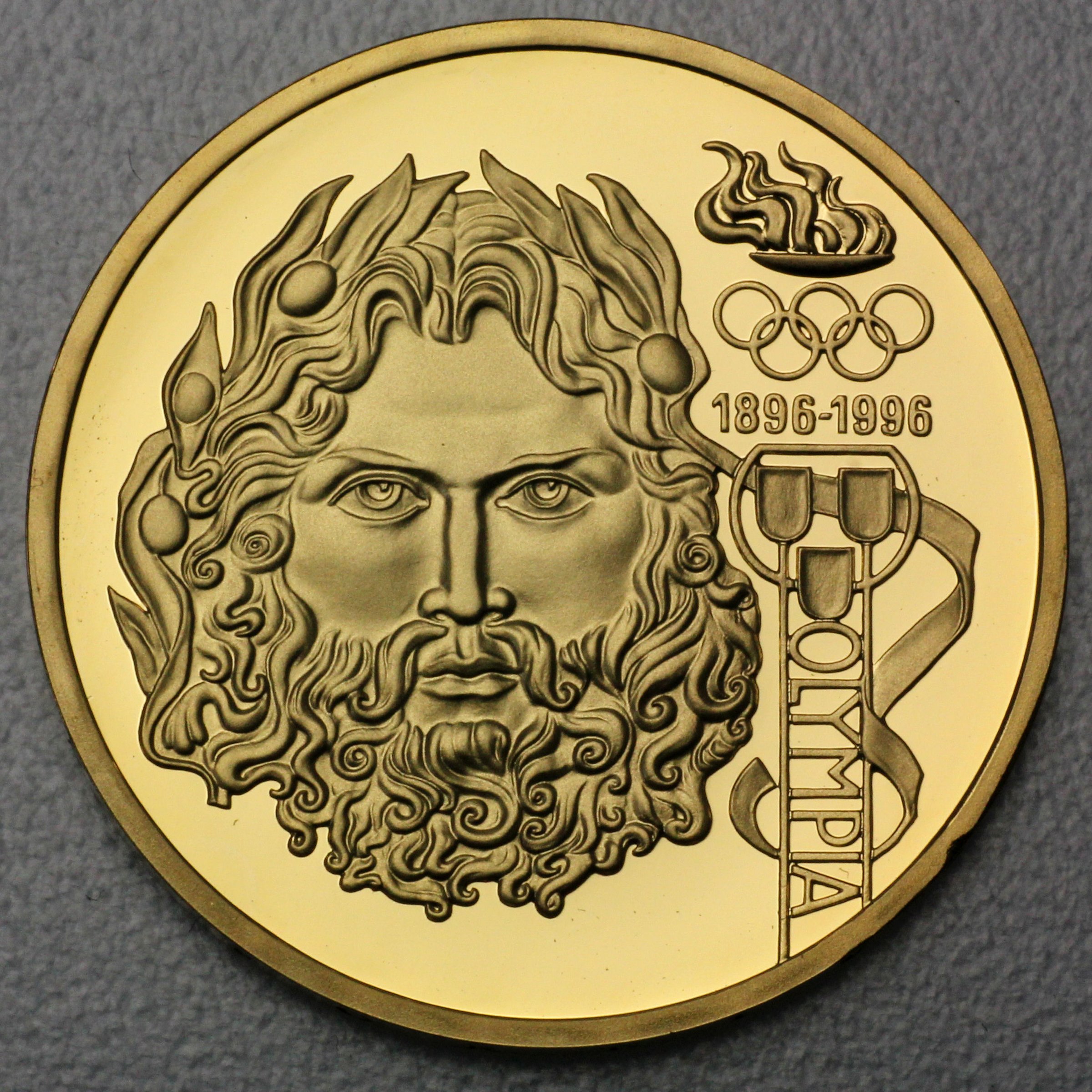 Goldmünze 1000 Schilling "Zeus" 1995 (PP) 100 Jahre Olympische Bewegung (Österreich) - Hauptansicht