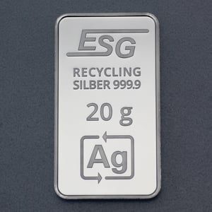 Silberbarren 20g ESG geprägt gravierbar Recyclingsilber - Hauptansicht