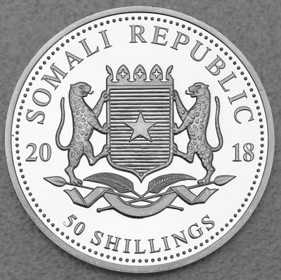 Silbermünze 1/2oz "Elefant" 2018 African Wildlife diff. (Somalia) - Miniaturansicht 2
