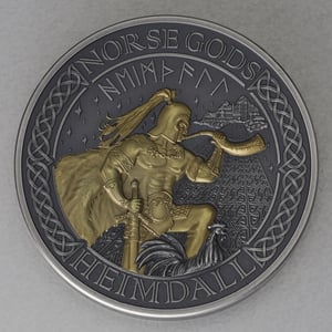 Silbermünze 2oz "Heimdall" 2022 (HR/AF/vergoldet) Norse Gods (Cook Islands) - Hauptansicht