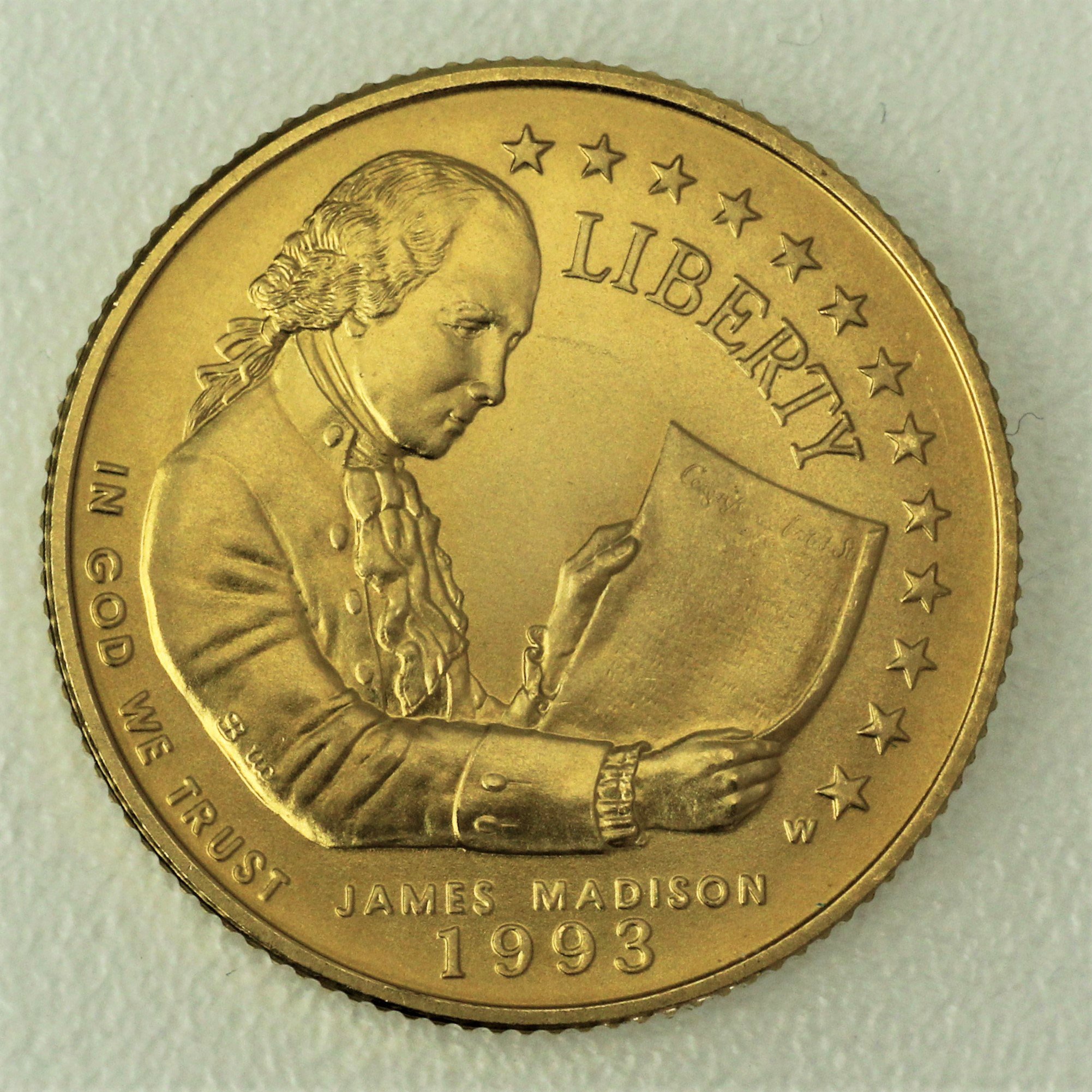 Goldmünze 5 Dollar "James Madison" 1993 (PP) (USA) - Hauptansicht
