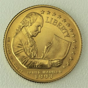 Goldmünze 5 Dollar "James Madison" 1993 (PP) (USA) - Hauptansicht